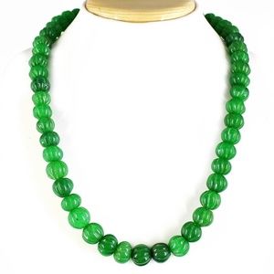(MUST SELL) 705.00ct Green Quartz Bead Necklace